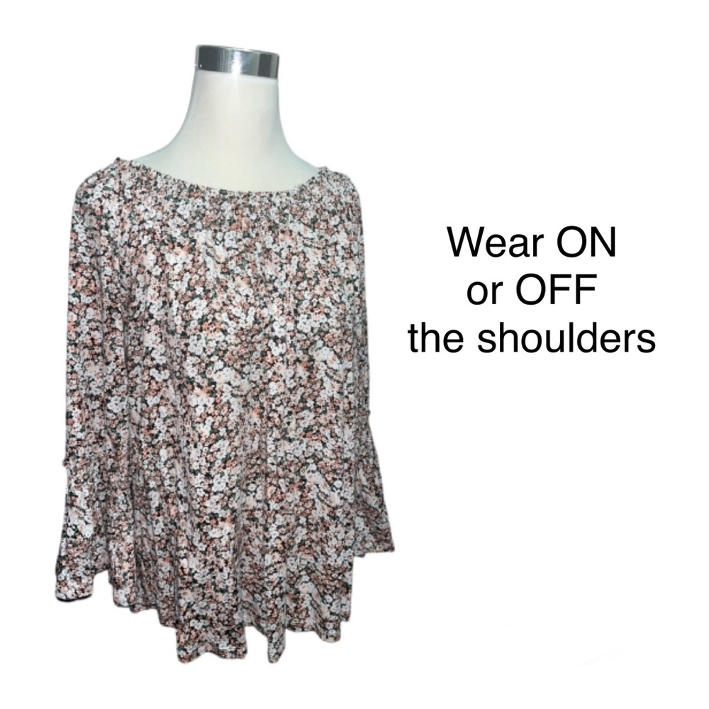 LAUREN Ralph Lauren Calico Bell Sleeve Top - Picture 2 of 8